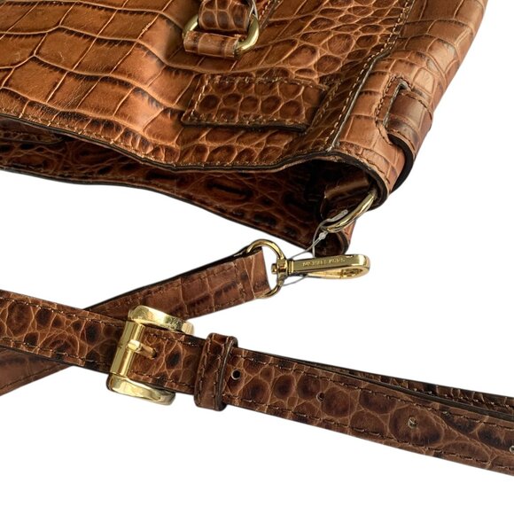 Michael Kors Hamilton Convertible Satchel/Tote Embossed Leather Womens Handbag - Picture 10 of 16